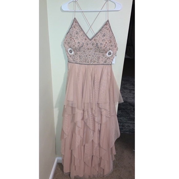 Aidan Mattox blush prom dress